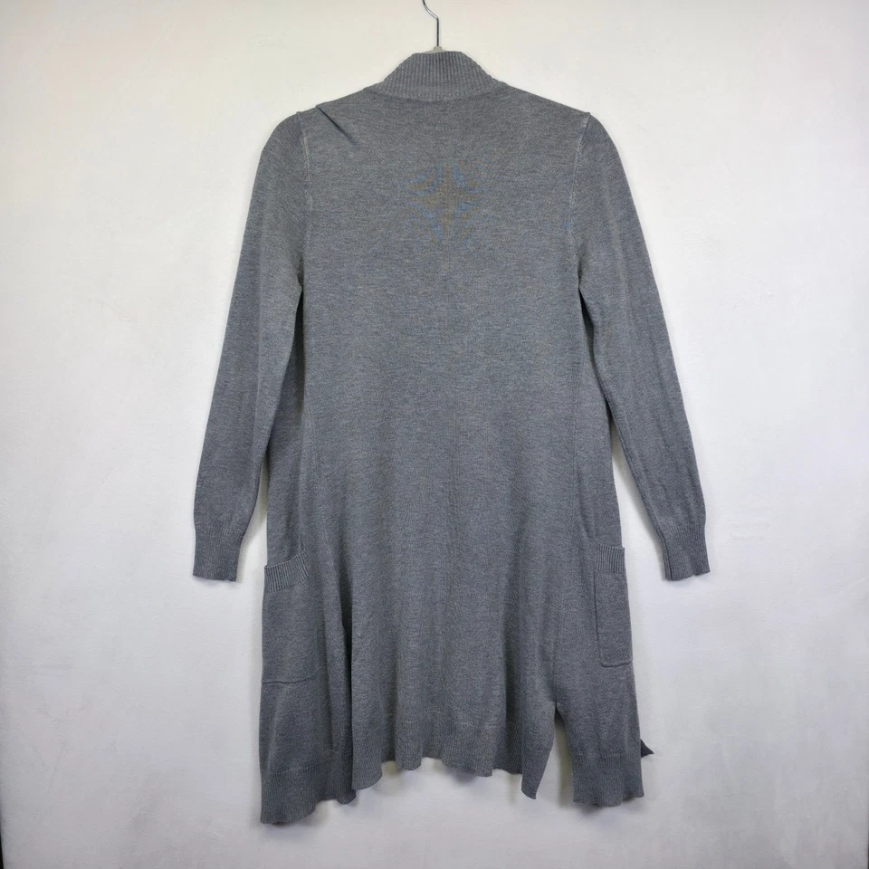 Cárdigan BYDESIGN Mujer M Gris Capas Abiertas Salón Acogedor Longline Suéter Plumero Foto 3 de 4