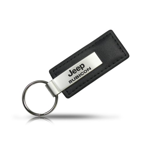 Au-TOMOTIVE GOLD Rectangular Leather Key chain for Jeep Rubicon (Black)