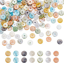 1 Box 200Pcs Shell Disc Beads Flat Shell Beads Freshwater Seashells Colorful ...