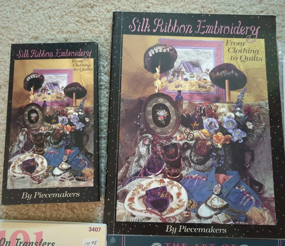 HUGE Lot~SILK RIBBON EMBROIDERY~Books+ PATTERNS+ Transfers+ RIBBON~SEE 22 PICS!  - Image 2 of 4