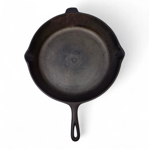 Vintage Lodge No 14 "U.S." Cast Iron Pan Skillet 3 Notch W/Heat Ring