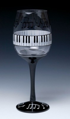 Lolita Wine Glass ''MUSIC COOLER'', 15 oz Hand Painted, Tag included