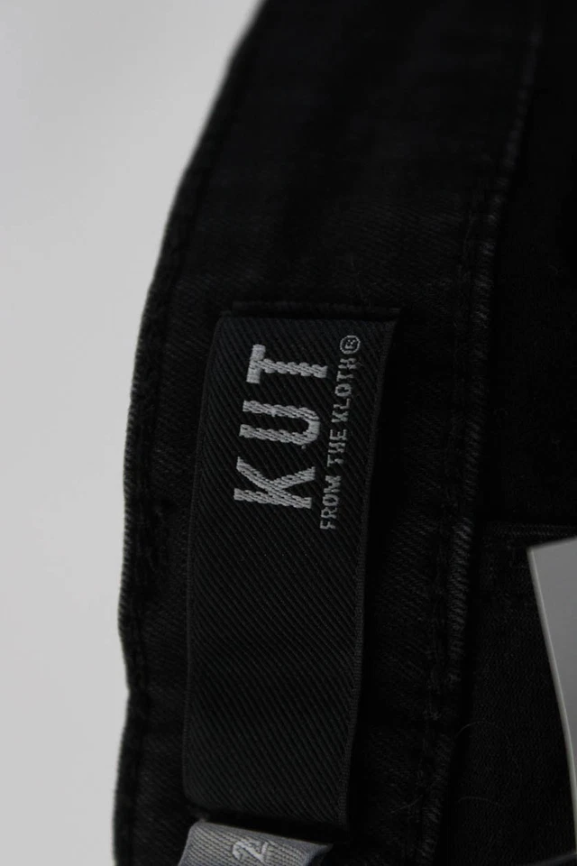 KUT from the Kloth Womens Cotton Buttoned Skinny Leg Jeans Black Size 2 - Image 4 of 4