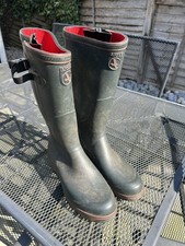  Aigle Parcours ISO Size 12 EU47 Wellington Boots Bronze Green Wellies
