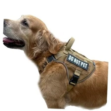 Tactical Dog Harness for Medium andarge Breeds, Air Dog Vest No Pull L Brown