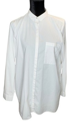 Rafaella Studio Womens White Button-Down Long-Sleeve Shirt L Cotton Blend