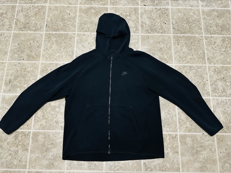 Nike Sportswear Mens Sz XL Tech Fleece Windrunner Full Zip Hoodie GUC Black