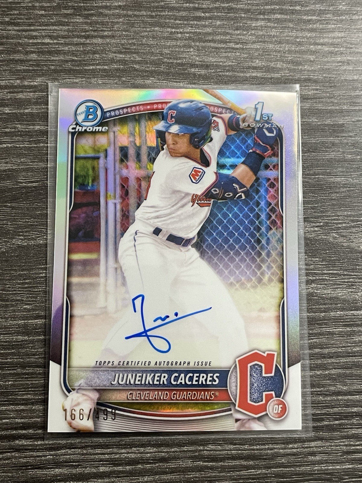 Juneiker Caceres 2025 Bowman Chrome Prospects 1st Auto Refractor /499 #CPA-JUC