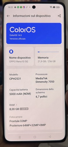 OPPO Reno10 256GB Silvery Grey Ricondzionato Come Nuovo Garantito - Foto 2 di 3