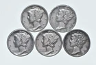 High Grade Lot 1934 1937 1934 1939 1936 Mercury Dime Collection *780