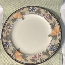 4-Mikasa Intaglio CAC29 Garden Harvest Dinner Plate Fruit Ceramic 11” Round