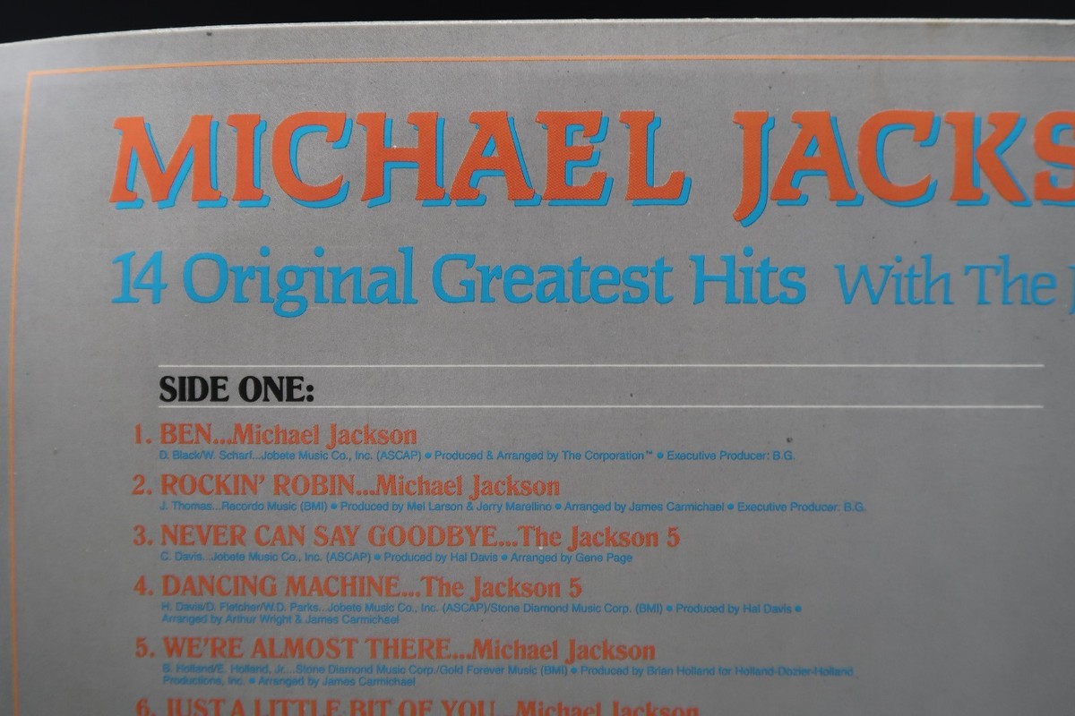 Vtg Michael Jackson LP 14 Original Greatest Hits W/The Jackson 5