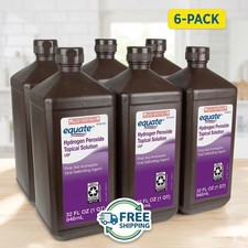 Pack of 6 : Equate 3 Hydrogen Peroxide Liquid USP Antiseptic 32 fl oz