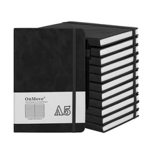 Notebooks Journal for Women Men 12 Pack Bulk Leather Hardcover with Pen Holde...