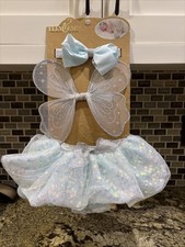 NWT Elly Emmy Newborn Baby Blue 3 Pc Tutu Set Headband Tutu Wing Photo Ready