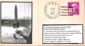 1947 Captured V-2 Rocket Launch #24 White Sands MR 17 April USS Thomas