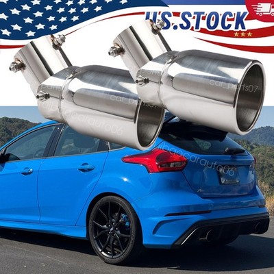 38-54mm Stainless Steel Rear Exhaust Pipe Tail Muffler Tip For 2018 Ford FocusRS