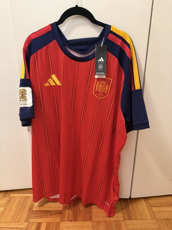 NWT Spain National Team Adidas 2026 World Cup Patch Home Replica Jersey Men 2XL