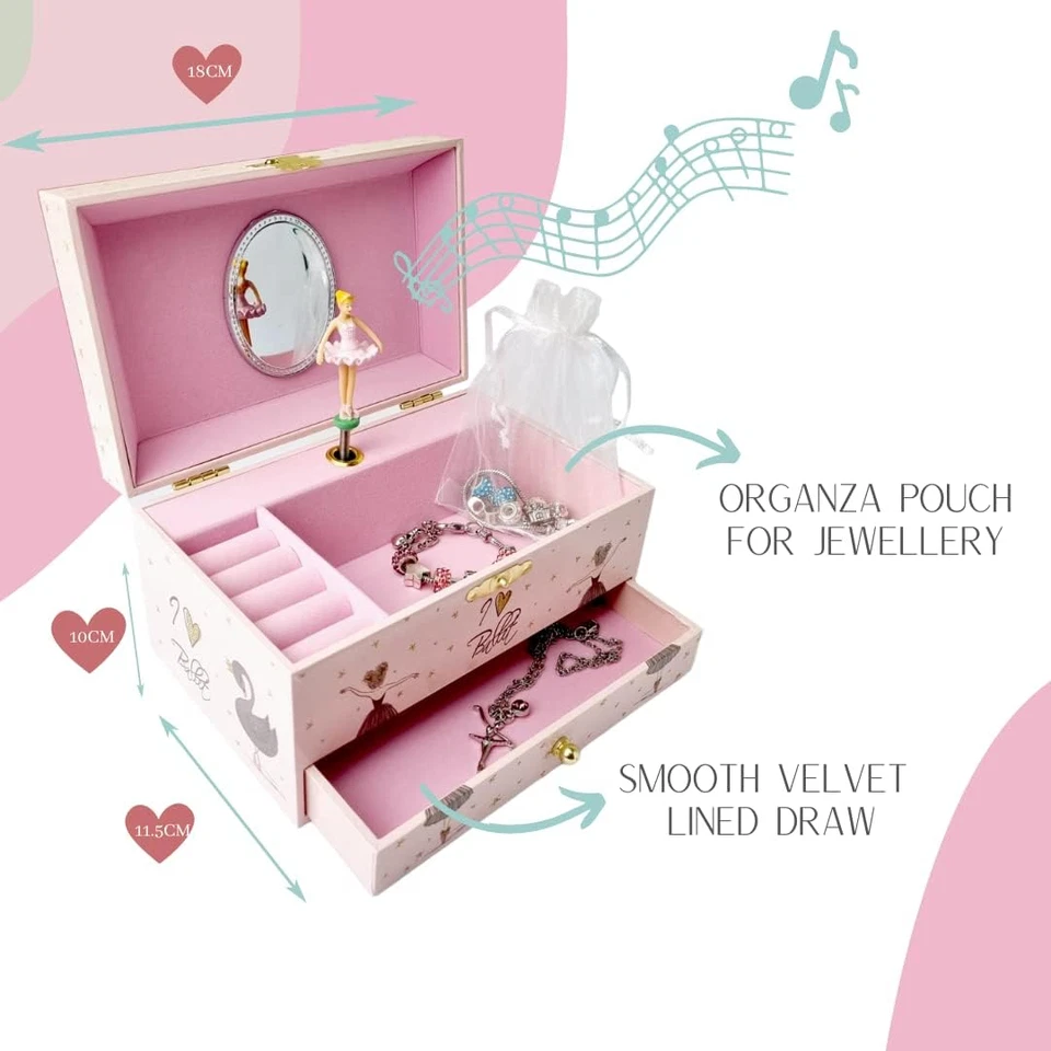 Music Jewelry Box with Necklace Pendant and Charm Bracelet Set| Jewellery Musica - image 2 of 4
