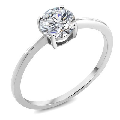 10K White Gold Lab Grown Diamond Engagement Ring For Women | 0.74 Cttw | Center