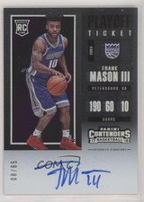 2017 Panini Contenders Rookie Playoff Ticket 8/65 Frank Mason III #133 Auto 5w7