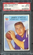 1966 Philadelphia #24 John Unitas PSA 8 Baltimore Colts HOF Univ. of Louisville