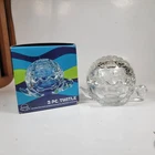 Vintage ANCHOR HOCKING Clear Glass Turtle Trinket Dish w/Dome Shell Lid Small