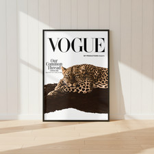 Luxury Leopard Vogue Wall Art Fashion Animal Print Modern Glam Poster Decor
