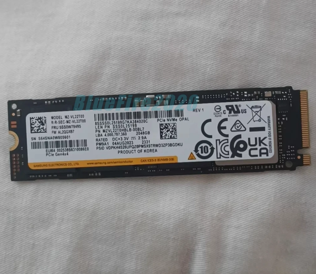 Samsung PM9A1 MZVL22T0HBLB-00BL7 2048GB NVMe M.2 2280 PCIe4.0 2TB