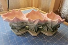 *FLAWED McCoy? Hull? Triple Orchid Tulip Ceramic Flower Planter MCM Art Deco 50s