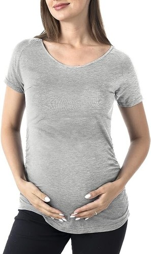 XL-Rnxrbb Long Enough Maternity T Shirts Short Sleeve Pregnancy Tops-3-Pack - Picture 5 of 6