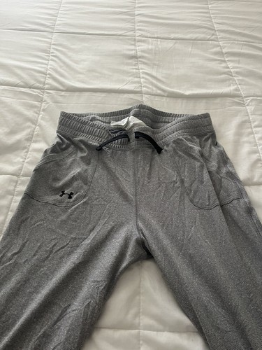 Under Armour Light Gray Drawstring Joggers Youth Sz L with Pockets Logo - Picture 7 of 11