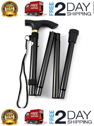 Baston plegable - Bastones para caminar Altura ajustable Para Adultos aluminio
