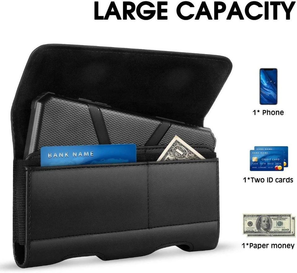 Leather Holster Pouch Case w/ Card Holder Belt Clip For Samsung Galaxy S20 Plus - Image 2 of 4