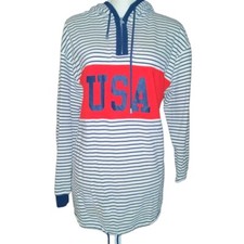 Liz Co. Vintage USA hooded pullover sweatshirt size L