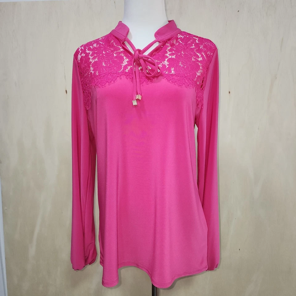 Anne Klein Pink Long Sleeve Blouse Size M