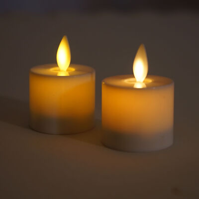 Luminara Flameless Flickering Tea Lights Set of 2 with Timer Unscented Tealights