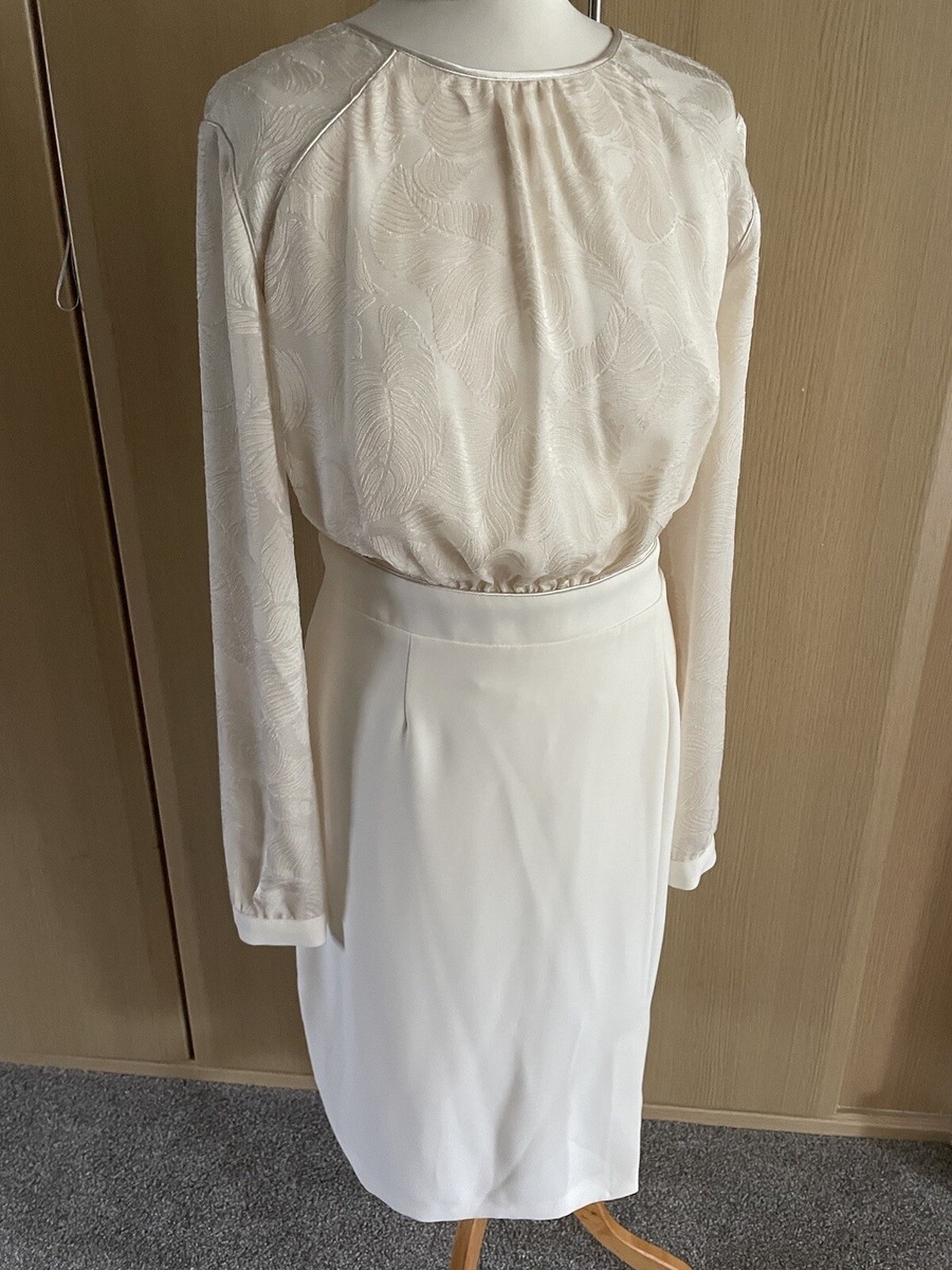 Fab PHASE EIGHT Ivory shift style dress size 16 View 3