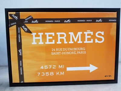 OLIVER GAL ARTIST CO FAUBOURG ROAD SIGN ORANGE 24 X 16 | eBay
