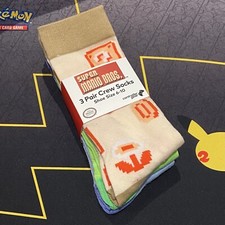 Nintendo Super Mario Bros Crew Socks 3 Pair Size 6-10 Controller Gear New