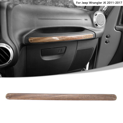 Interior Co-pilot Grab Handle Cover Trim For Jeep Wrangler JK 2011-18 Wood Grain
