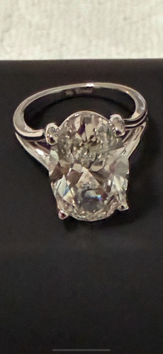 8.1 Ct Oval Cut Diamond Solitaire Engagement Ring 14k White Gold