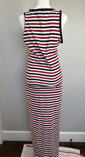 TOMMY HILFIGER Blue & White Red Striped Long Casual Dress Women 4 - 第 3/6 張圖片
