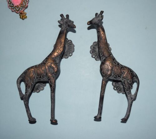 22.9cm Girafe Porte Poignée Finition Antique Long Cou Animal Garde-Robe Tirer - Bild 1 von 12
