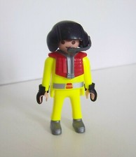 PLAYMOBIL (C237) AEROPORT - Pilote de l'Avion Planeur 4214 (rayures sur casque)