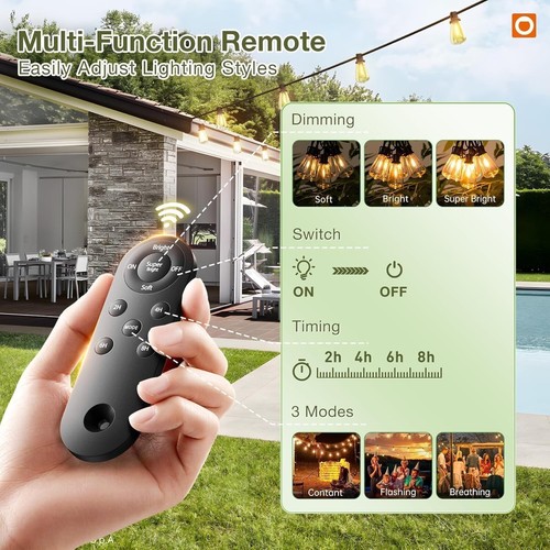 All-Weather Solar String Lights - 24 Shatterproof LED Bulbs Perfect for Patios - 第 5/11 張圖片