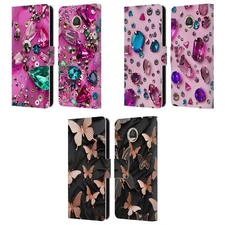 OFFICIAL HAROULITA FANCY PATTERN LEATHER BOOK CASE FOR MOTOROLA PHONES