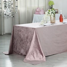 MAUVE 90"x156" Premium Velvet Rectangular Tablecloth Wedding Party Linens