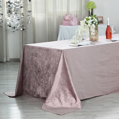 MAUVE 90''x156'' Premium Velvet Rectangular Tablecloth Wedding Party Linens