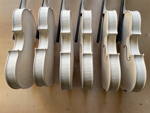 Un violín blanco violín sin terminar 4/4 llama arce abeto hecho a mano - Imagen 14 de 15